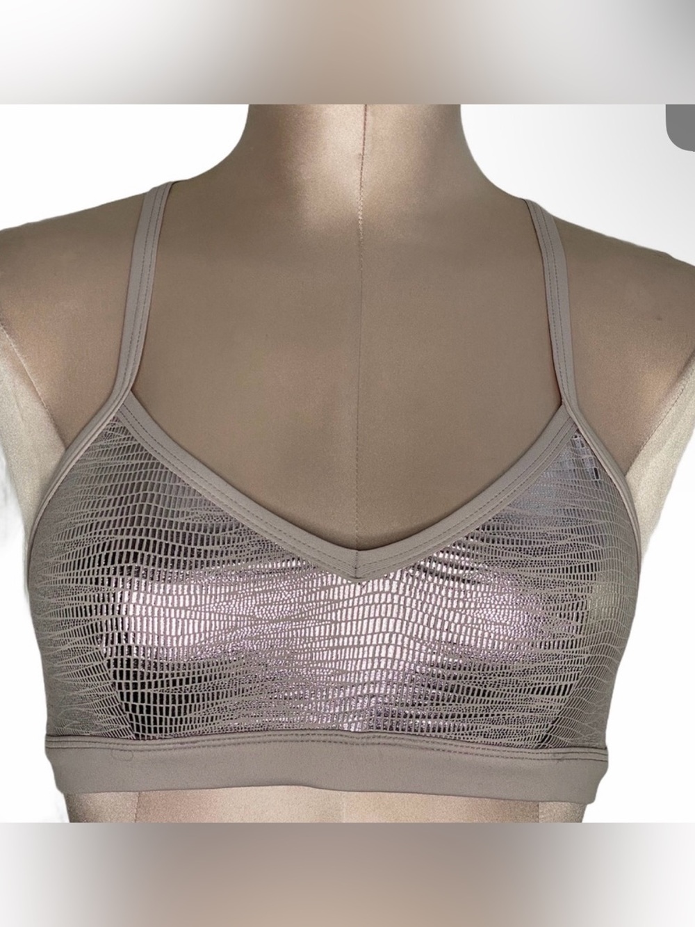 Alo Yoga Metallic Dusk Lavender Sports Bra Sz S